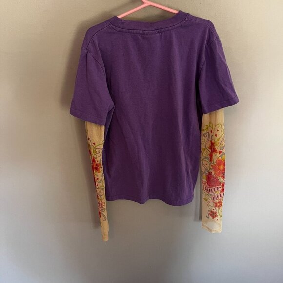 Harley Davidson Kids Girls Purple Tattoo Sleeve Shirt Large 12/14 Biker - Picture 6 of 11